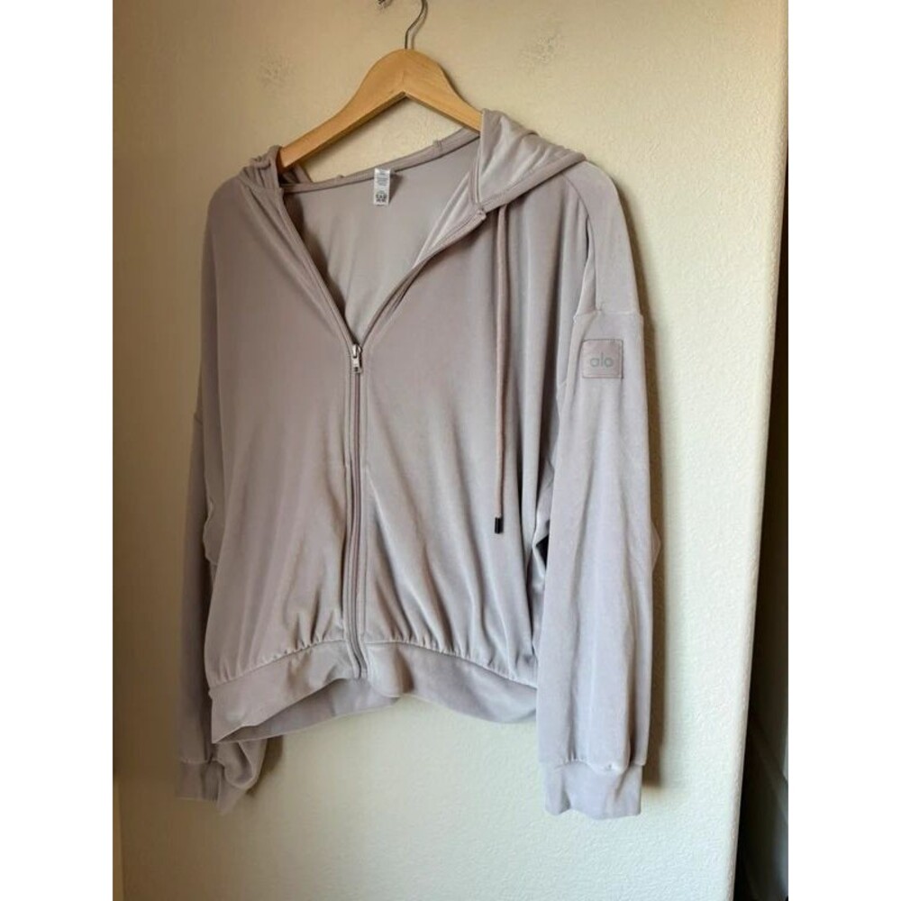 Alo Yoga Velour Full Zip Hoodie Size Large